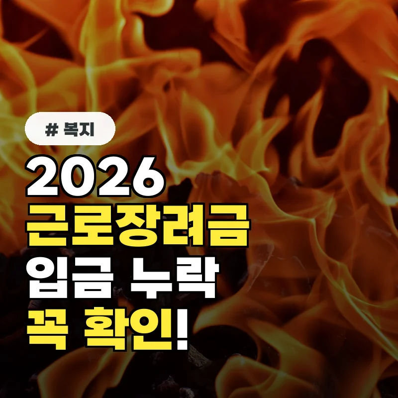 2026 근로장려금 입금 누락 피하려면? 지급일 전 꼭 확인해야 할 3가지