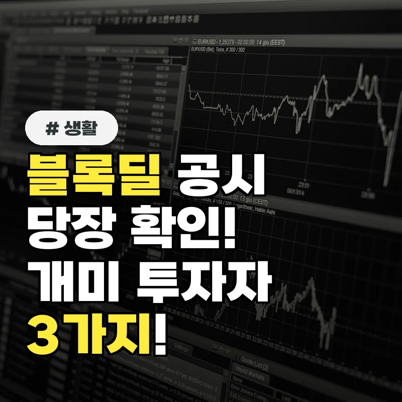 특정 종목 블록딜 공시! 개인투자자가 당장 확인해야 할 3가지