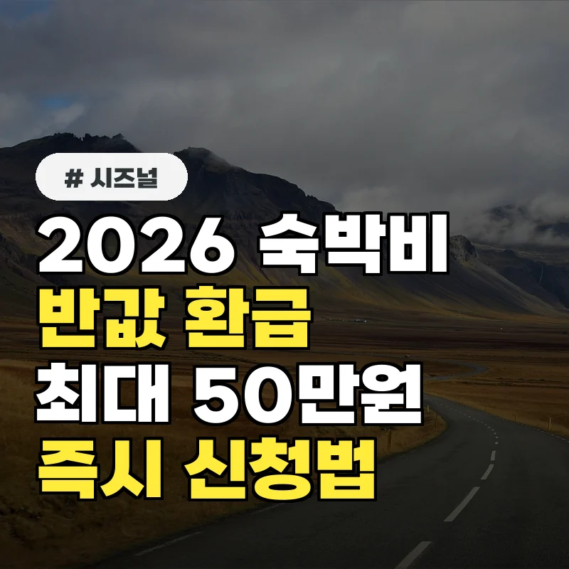 2026 숙박비 반값 환급 기회! 최대 50만원 돌려받는 즉시 신청법