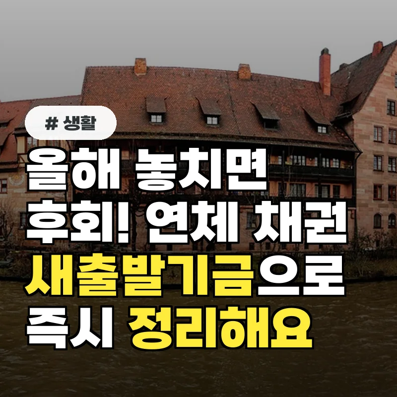 올해 놓치면 후회! 연체 채권 새출발기금으로 즉시 정리하는 법