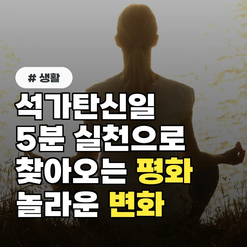 석가탄신일 5분 실천, 올해 내 마음에 평화가 찾아오는 놀라운 변화
