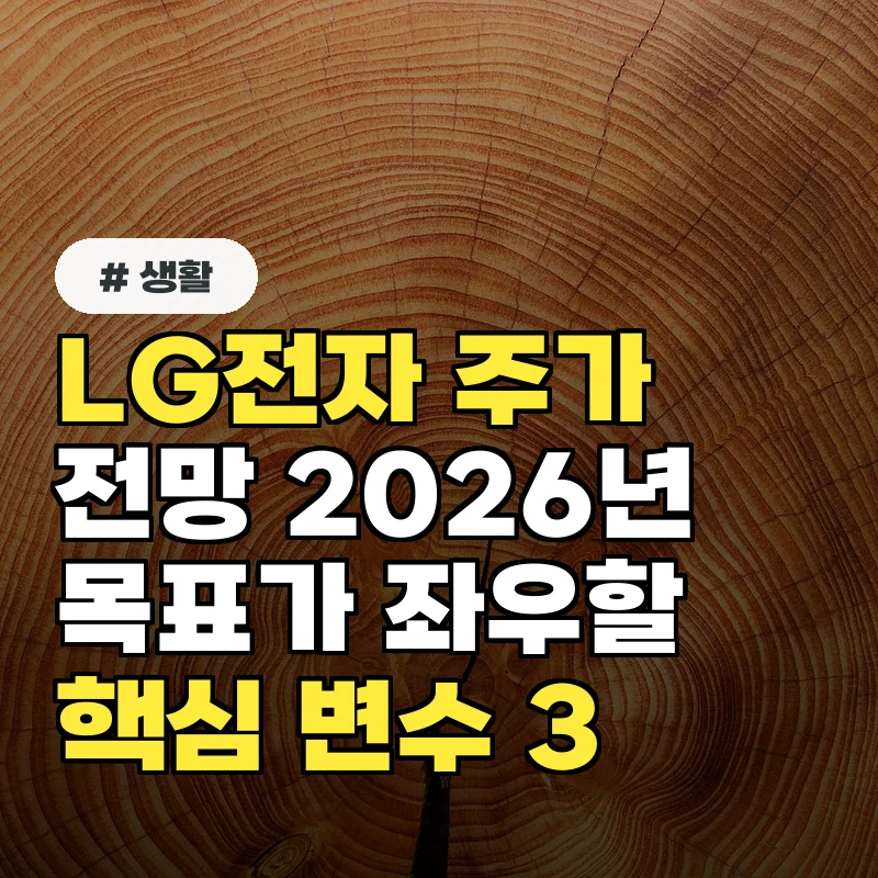 LG전자 주가 전망: 2026년 목표가를 좌우할 핵심 변수 3가지