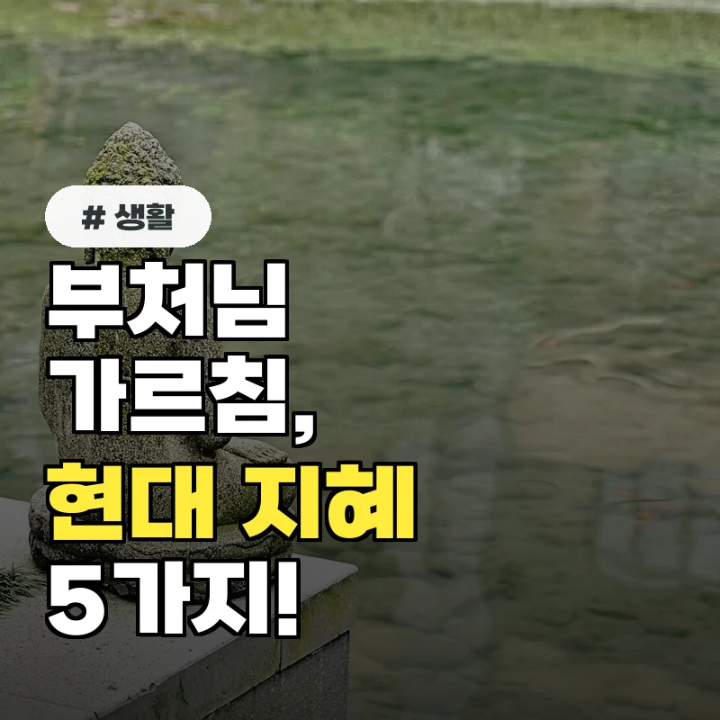 부처님 가르침, 시대에 뒤떨어졌다고? 의외로 현대를 사는 지혜 5가지