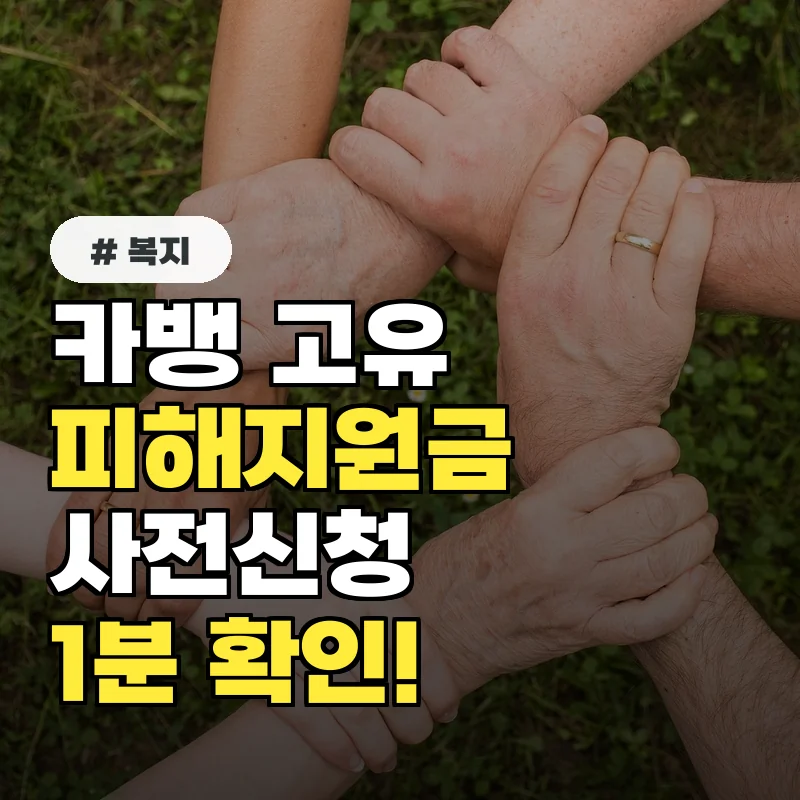 카뱅 고유피해지원금 사전신청, 내가 대상인지 1분만에 확인하는 법