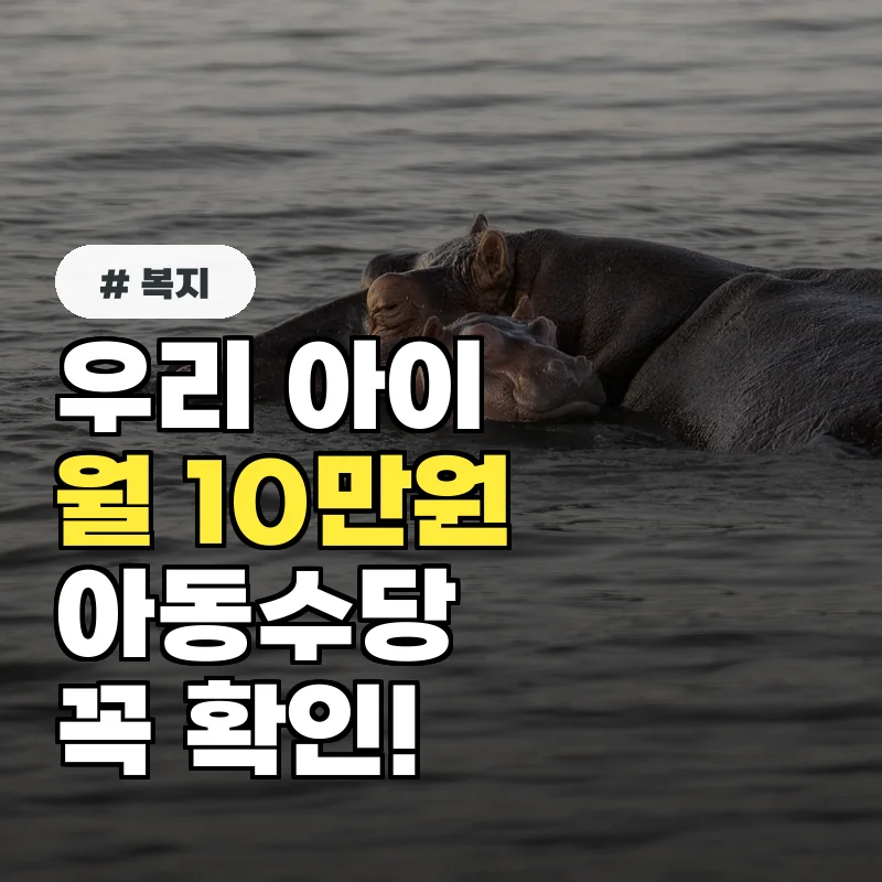 초등학생까지 월 13만원! 아동수당 자동지급 꼭 확인하세요