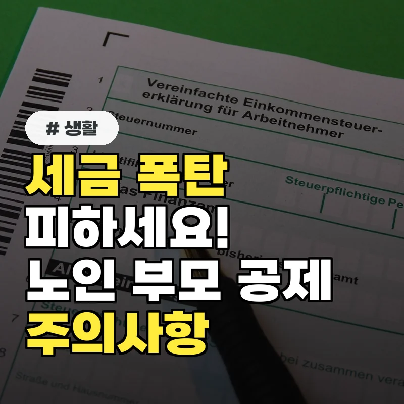 세금 폭탄 피하세요! 종합소득세 노인 부모 공제 시 꼭 알아야 할 주의사항