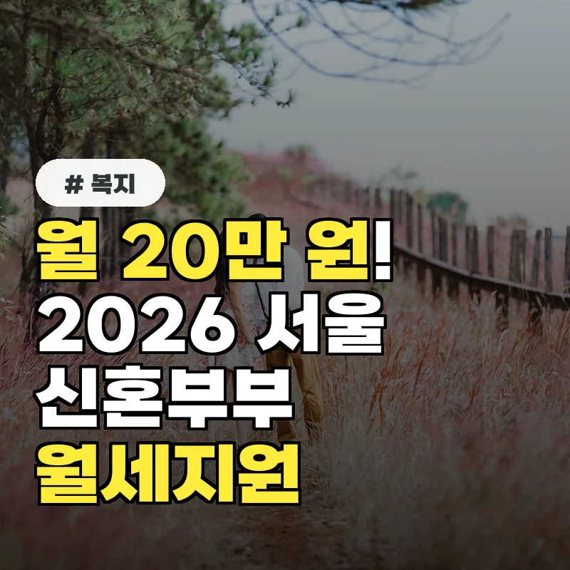 월 20만 원! 2026 서울 청년 신혼부부 월세지원 신청 바로가기