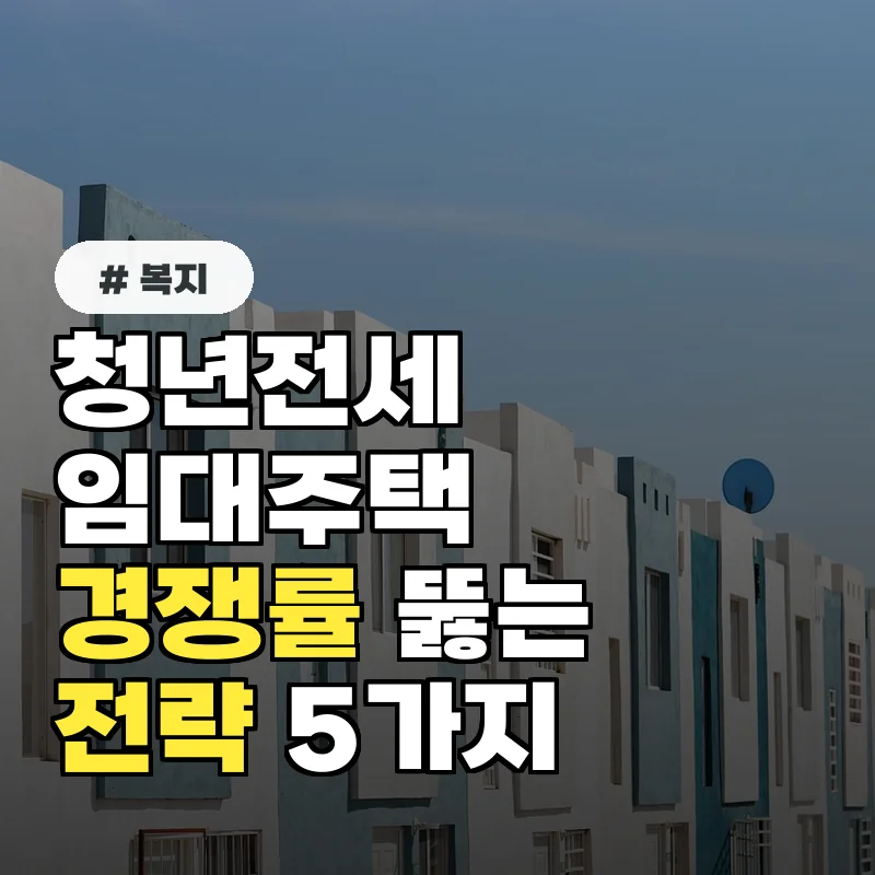 올해 반드시 잡으세요! 청년전세임대주택 경쟁률 뚫는 전략 5가지