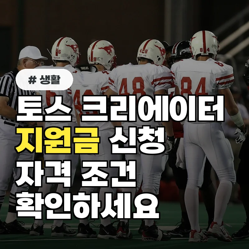 토스 크리에이터 지원금 신청 자격, 이것부터 확인하세요