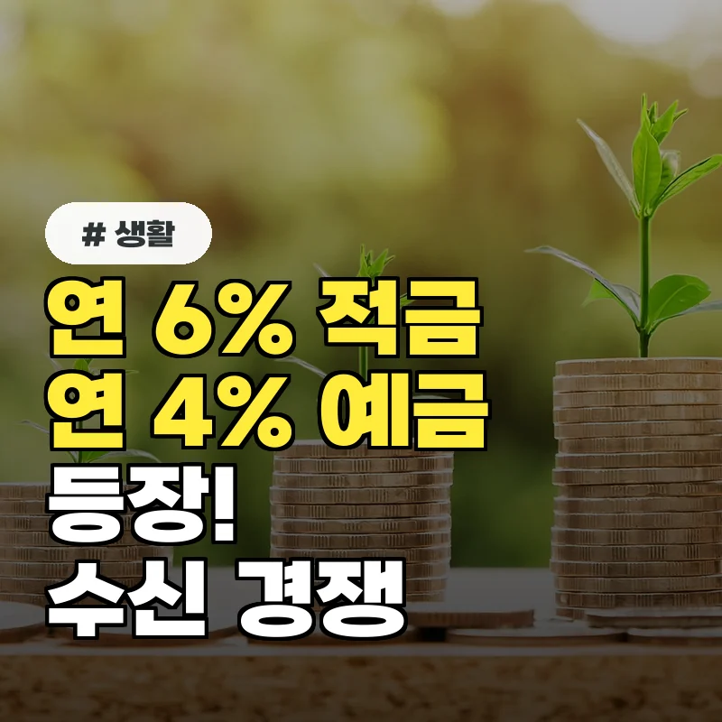 연 6% 적금, 4% 예금 등장! 상호금융권 수신 경쟁 현황