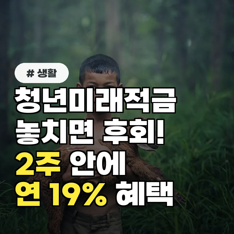청년미래적금 19% 혜택, 2주 안에 가입 안 하면 후회할 이유