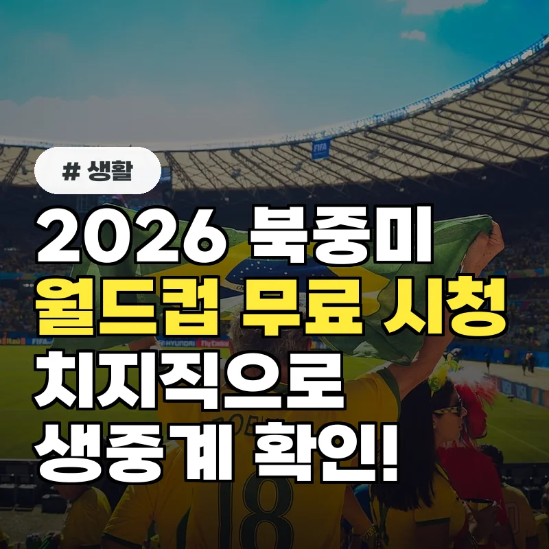 경기 일정 확인하고 치지직으로 북중미 월드컵 무료 시청하는 법