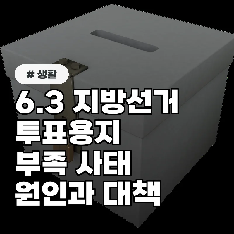 6.3 지방선거 투표용지 부족 사태, 원인과 대책은?